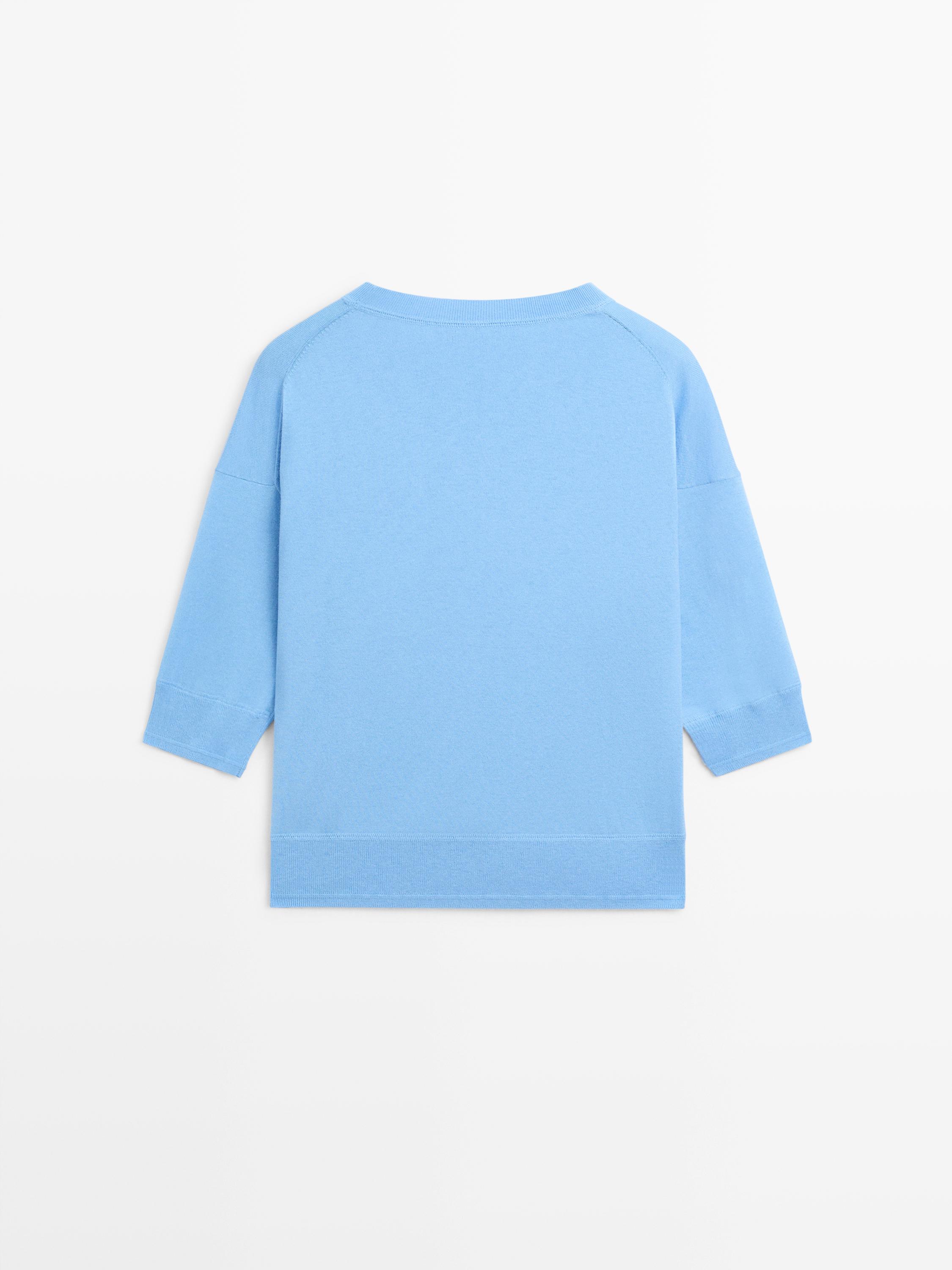 Cotton blend knit sweater